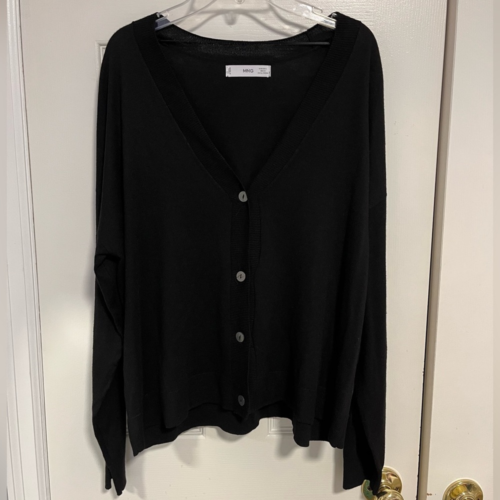 Mango Black Cardigan with Buttons (Large)